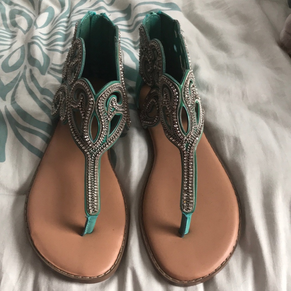 Turquoise gladiator Sandles